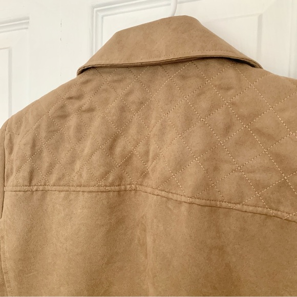 TANJAY Faux-Suede Camel Color Blazer Jacket Women’s Size 10 - Picture 7 of 8